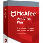 McAfee AntiVirus Plus (1 år / 10 enheter)